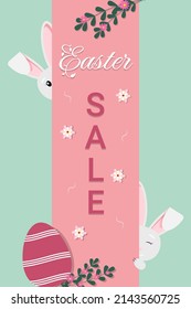 Easter sale vertical banner. Easter Sale design for advertising, banners, leaflets and flyers. Vector illustration