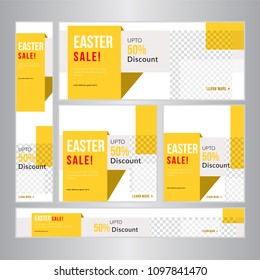 Easter sale Web banner set  layout.