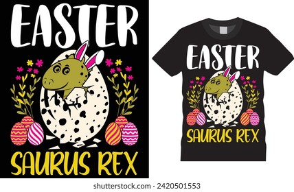 Ostersaurus rex, Ostertag Typografie bunt Vektorgrafik T-Shirt Design. Ostertag Shirts Design und beste lustige Zitat. Ostertag T-Shirt Design bereit für Feiertagposter, Druck, Pod, Hintergrund.