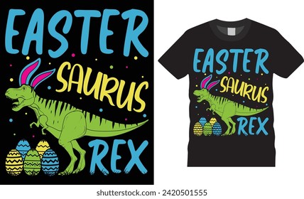 Ostersaurus rex, Ostertag Typografie bunt Vektorgrafik T-Shirt Design. Ostertag Shirts Design und beste lustige Zitat. Ostertag T-Shirt Design bereit für Feiertagposter, Druck, Pod, Hintergrund.