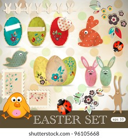 Easter scrapbooking design elements set