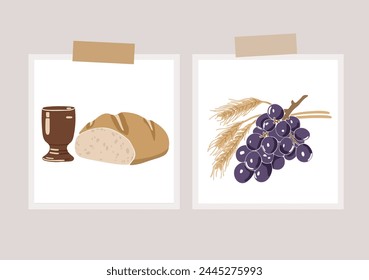 Easter Scripture posters, Jesus silhouettes, Christian vector illustration