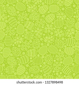 Easter seamless background with eggs. Gift card egg ornament, pattern. Spring season holidays.