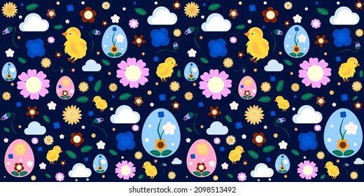 Easter seamless background for fashion prints. Ditsy print. Seamless vector texture. Spring pattern.