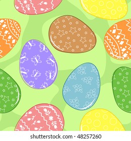 Easter seamless background with painted eggs (EPS10)