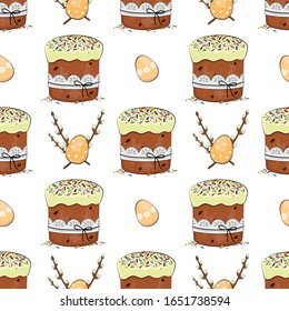 Easter seamless background. pattern. vector seamless background with the image of easter and eggs