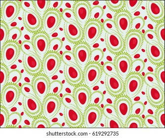 Easter seamless pastern. Eggs, branches, leaves festive tracery. Good for fabric, paper, wrapping, background.