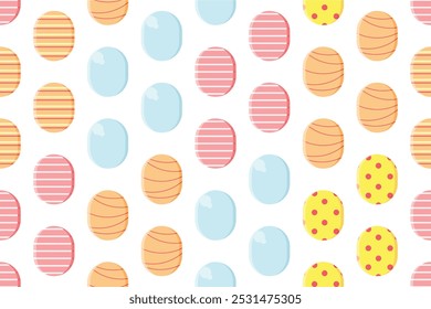 Easter seamless pattern background with easter egg icon element asset