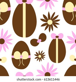 Easter seamless pattern background retro vintage design vector.