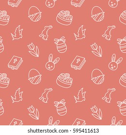 Easter Seamless pattern background vector red