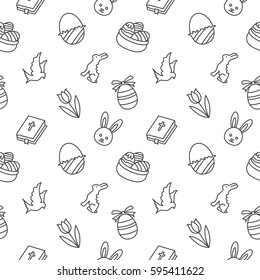 Easter Seamless pattern background vector black