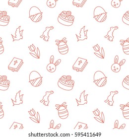 Easter Seamless pattern background vector red