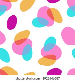 Easter seamless pattern. Color Abstract Elements on white background. Vector Flat style. Digital paper for scrapbooking, digital creativity, gift packaging, fabric, wallpaper, other surfaces.