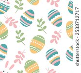 Easter seamless pattern, cute vector pattern for decoration. Holy Easter motifs