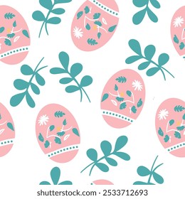 Easter seamless pattern, cute vector pattern for decoration. Holy Easter motifs