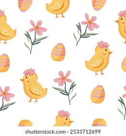 Easter seamless pattern, cute vector pattern for decoration. Holy Easter motifs