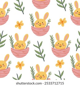 Easter seamless pattern, cute vector pattern for decoration. Holy Easter motifs