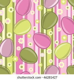 Easter seamless pattern with decorated eggs