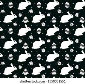 Easter seamless pattern design with bunnies