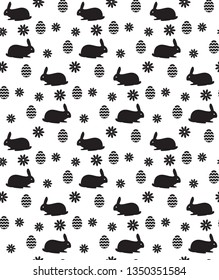 Easter seamless pattern design with bunnies