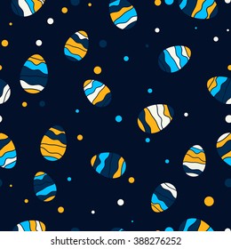 Easter seamless pattern. Easter eggs. Easter design background. Vector illustration