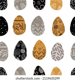 Easter. Seamless pattern with  easter eggs. Holiday. Delicate cute texture. All elements are  hidden under mask. 