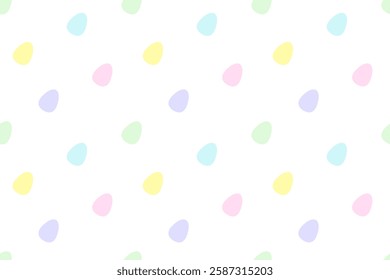 Easter seamless pattern with eggs in pastel colors. Easter pattern with decorative eggs. Holiday banner, poster, pattern, print, card, cover, surfaces. Wallpaper or wrapping paper concept. Egg hunt