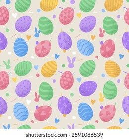 easter seamless pattern. hand drawn Easter seamless pattern with eggs beautiful background. Suitable for Easter cards, banner, textiles, wallpapers. Vector illustration.