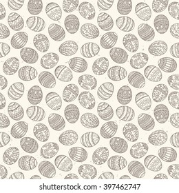 Easter seamless pattern. Hand drawn vector illustration.