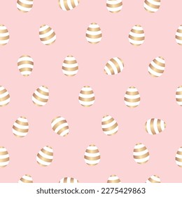 Easter seamless pattern with icons of painted eggs. Egg hunt vector illustrations, Christianity traditional celebration wallpaper.