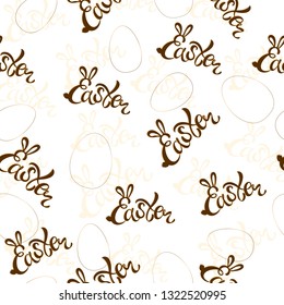 Easter seamless pattern. Lettering. Vector.