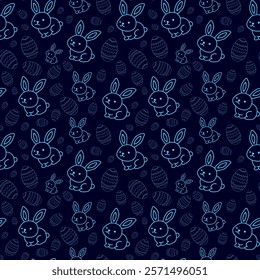 Easter seamless pattern on a colored background.