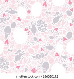 Easter Seamless Pattern in Pastel Shades. Easter symbols Shapes. Editable pattern in swatches.