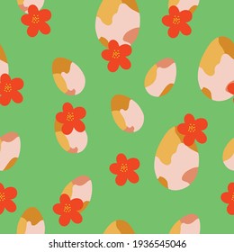 Easter Seamless Pattern in Pink Colors. Easter symbols Shapes. Editable pattern in swatches.