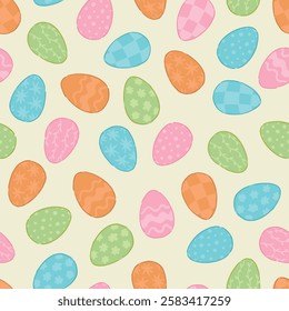 Easter seamless pattern, rabbit, bunny, eggs, background, print, pattern, greeting card, banners, web, wrapping paper, fashion, fabric, textile, wallpaper, cover
