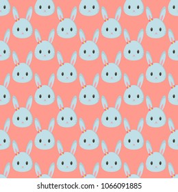 Easter seamless pattern with rabbits for wrapping paper, wallpaper, web page background and more.
