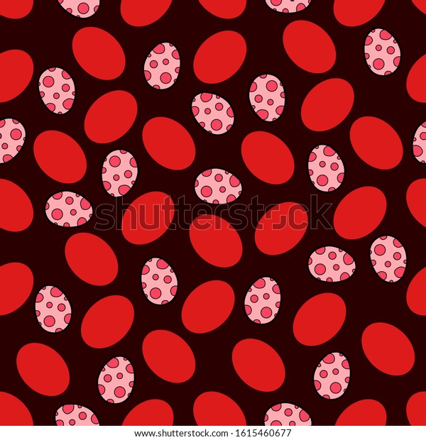 Easter Seamless Pattern Red Eggs Isolated Stock Vector Royalty Free 1615460677