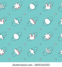 Easter seamless pattern. Retro style 