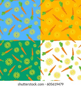 Easter seamless pattern retro vintage design party holiday celebration wallpaper and greeting colorful fabric textile with carrot vector illustration.
