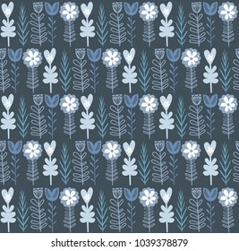 Easter seamless pattern in Scandinavian style. Editable vector illustration 