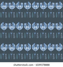 Easter seamless pattern in Scandinavian style. Editable vector illustration 