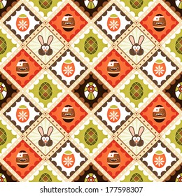 Easter seamless pattern. Suitable for posters and prints, wallpaper, textiles, scrap-booking, gift wrap and packaging.