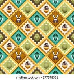 Easter seamless pattern. Suitable for posters and prints, wallpaper, textiles, scrap-booking, gift wrap and packaging.
