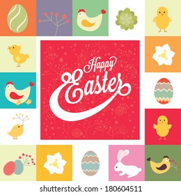 Easter seamless pattern. Vector illustration