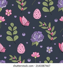 Easter seamless pattern. Vector illustration.