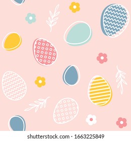 Easter seamless patterns. Spring pattern for banners, posters, cover design templates, social media stories wallpapers and greeting cards.