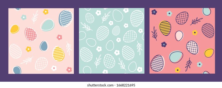 easter seamless patterns. Spring pattern for banners, posters, cover design templates, social media stories wallpapers and greeting cards.