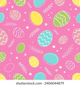 Easter seamless patterns. Spring pattern for banners, posters, cover design templates, social media stories wallpapers and greeting cards.
