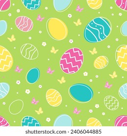 Easter seamless patterns. Spring pattern for banners, posters, cover design templates, social media stories wallpapers and greeting cards.