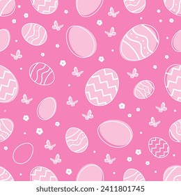 Easter seamless patterns. Spring pattern for banners, posters, cover design templates, social media stories wallpapers and greeting cards.